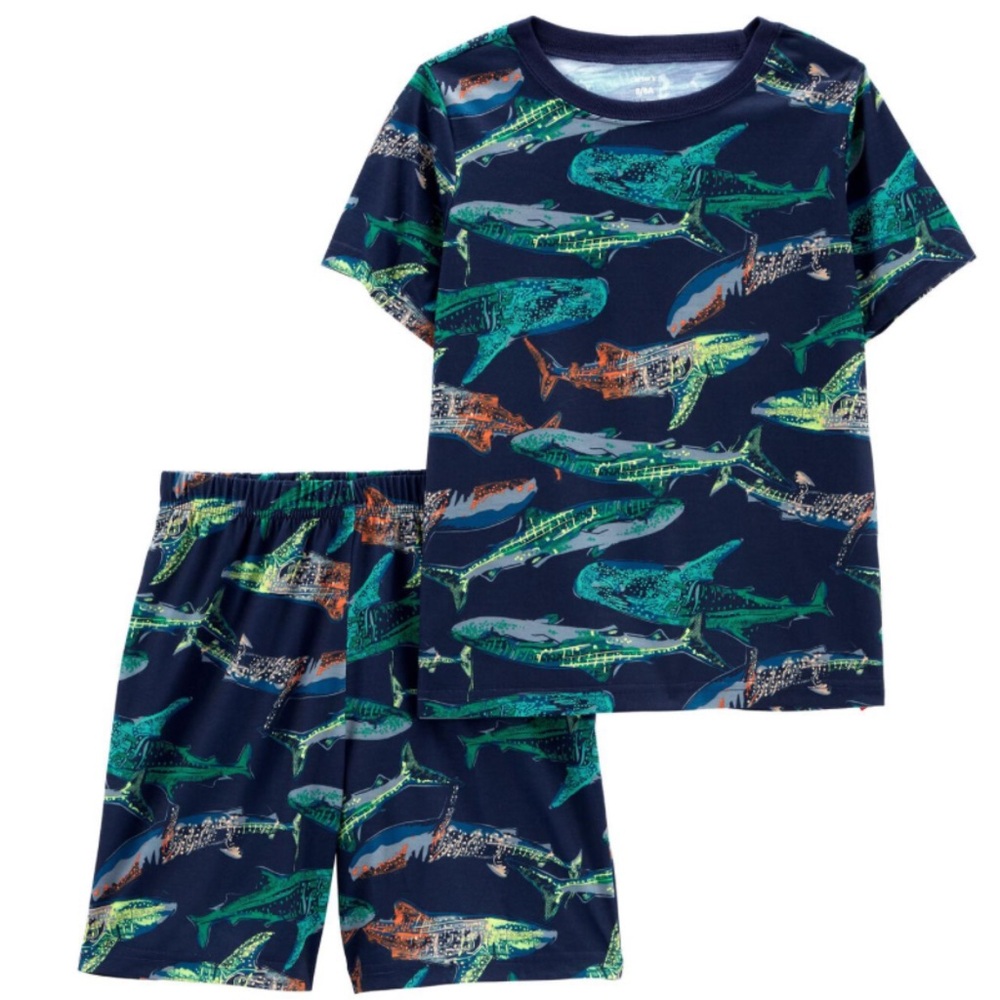 Carter’s Boys Whales Sharks Shirt and Shorts Pajamas